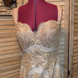 Azaria Bridal 8 Rose Gold Mermaid Gown Beads Sequins Special Occasion